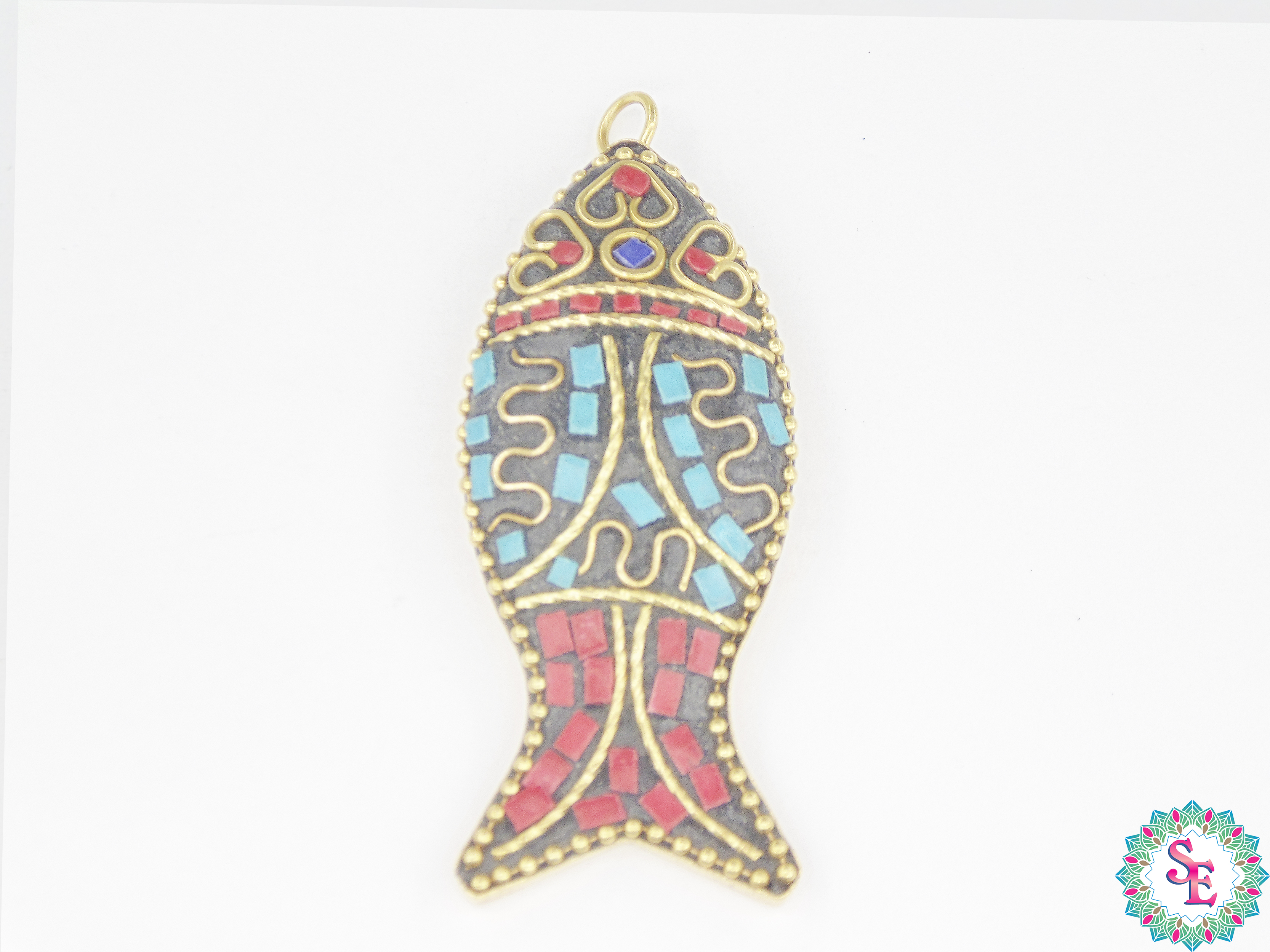 TIBETAN PENDANT/FISH 132 60*24MM X UNIT 1