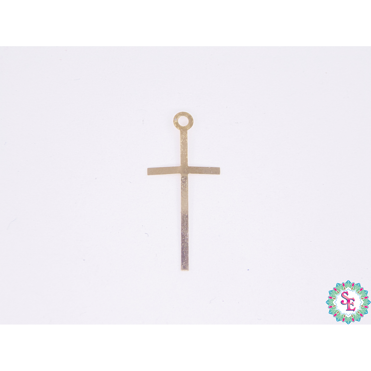 ORO GOLFI METALICO MINI DIJE CRUZ DELGADA 23MM  1