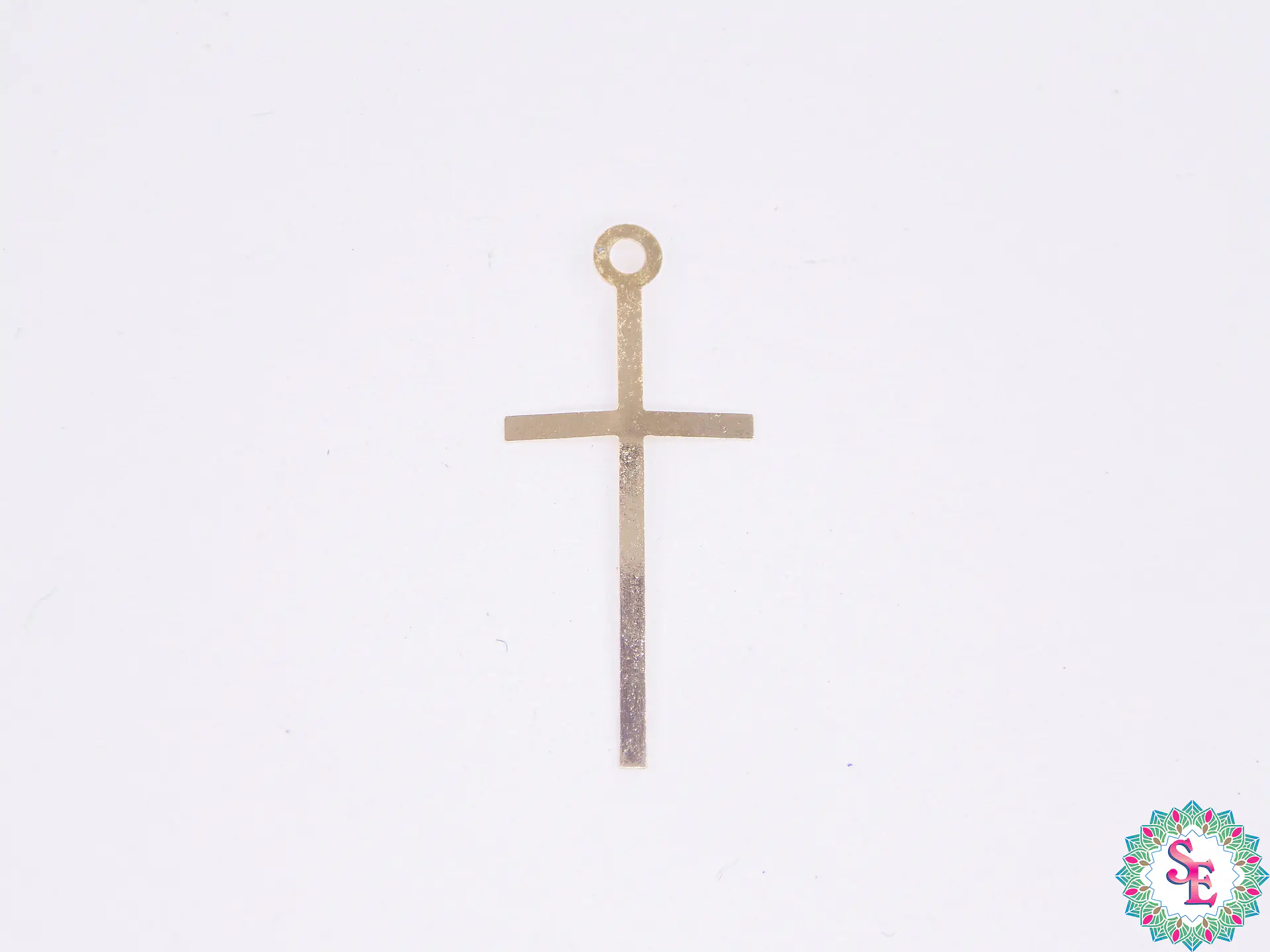 ORO GOLFI METALICO MINI DIJE CRUZ DELGADA 23MM  1