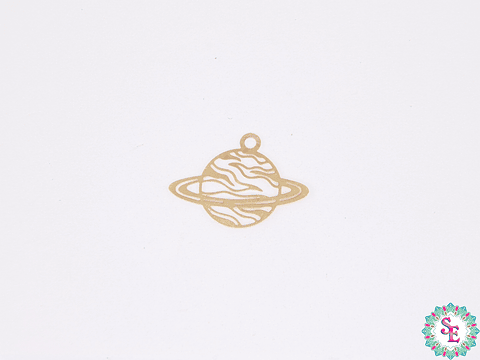 ORO GOLFI METALICO DIJE PLANETA SATURNO 11MM