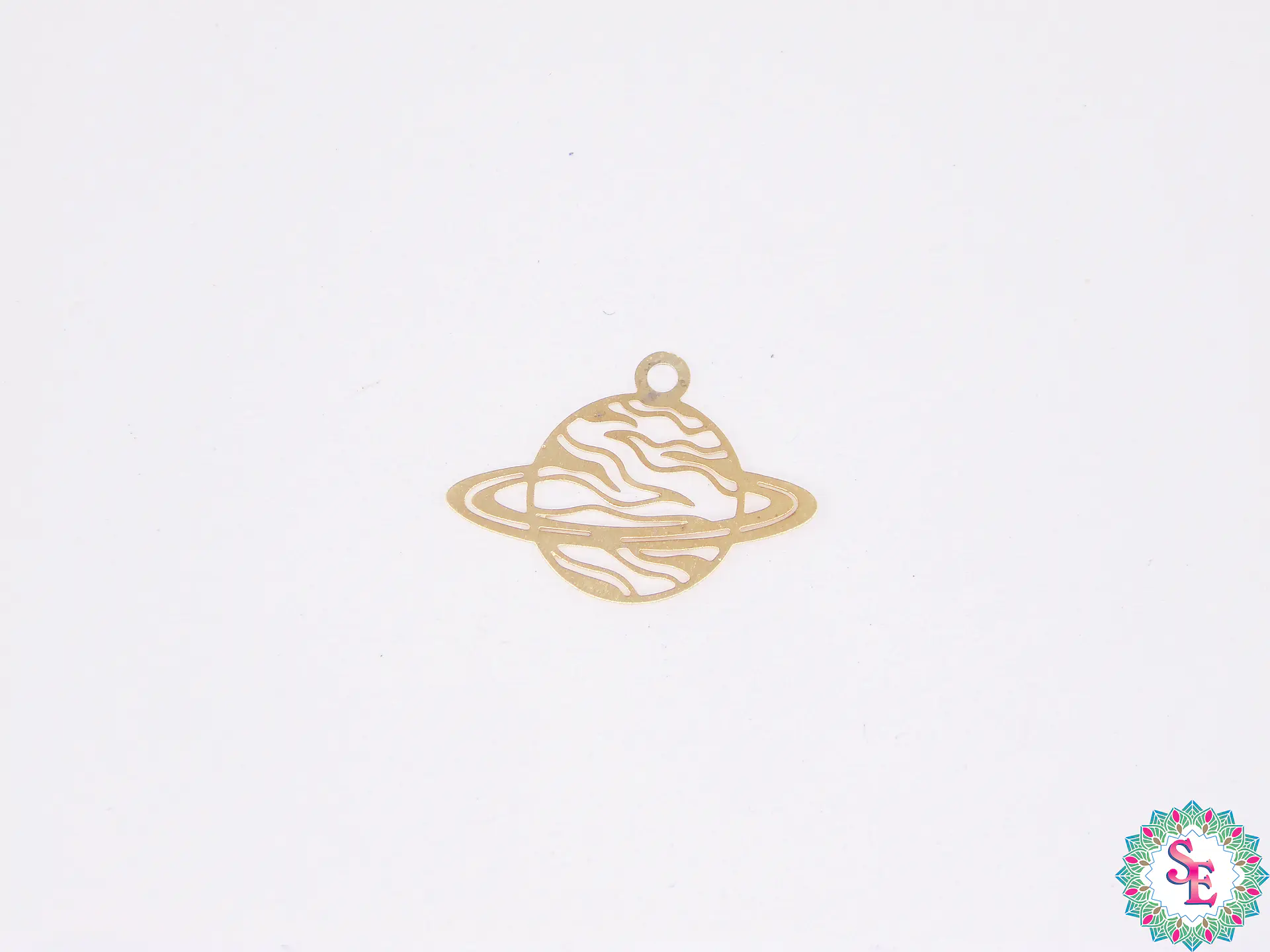 ORO GOLFI METALICO DIJE PLANETA SATURNO 11MM 1