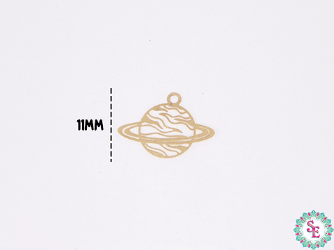 ORO GOLFI METALICO DIJE PLANETA SATURNO 11MM