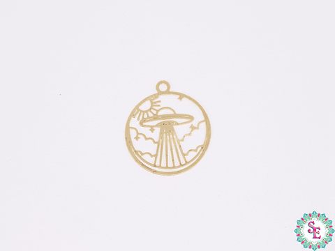 ORO GOLFI METALICO DIJE OVNI 13MM