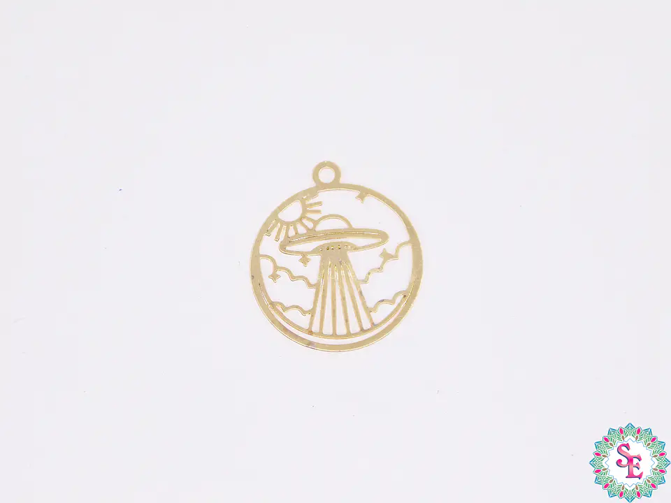 ORO GOLFI METALICO DIJE OVNI 13MM 1