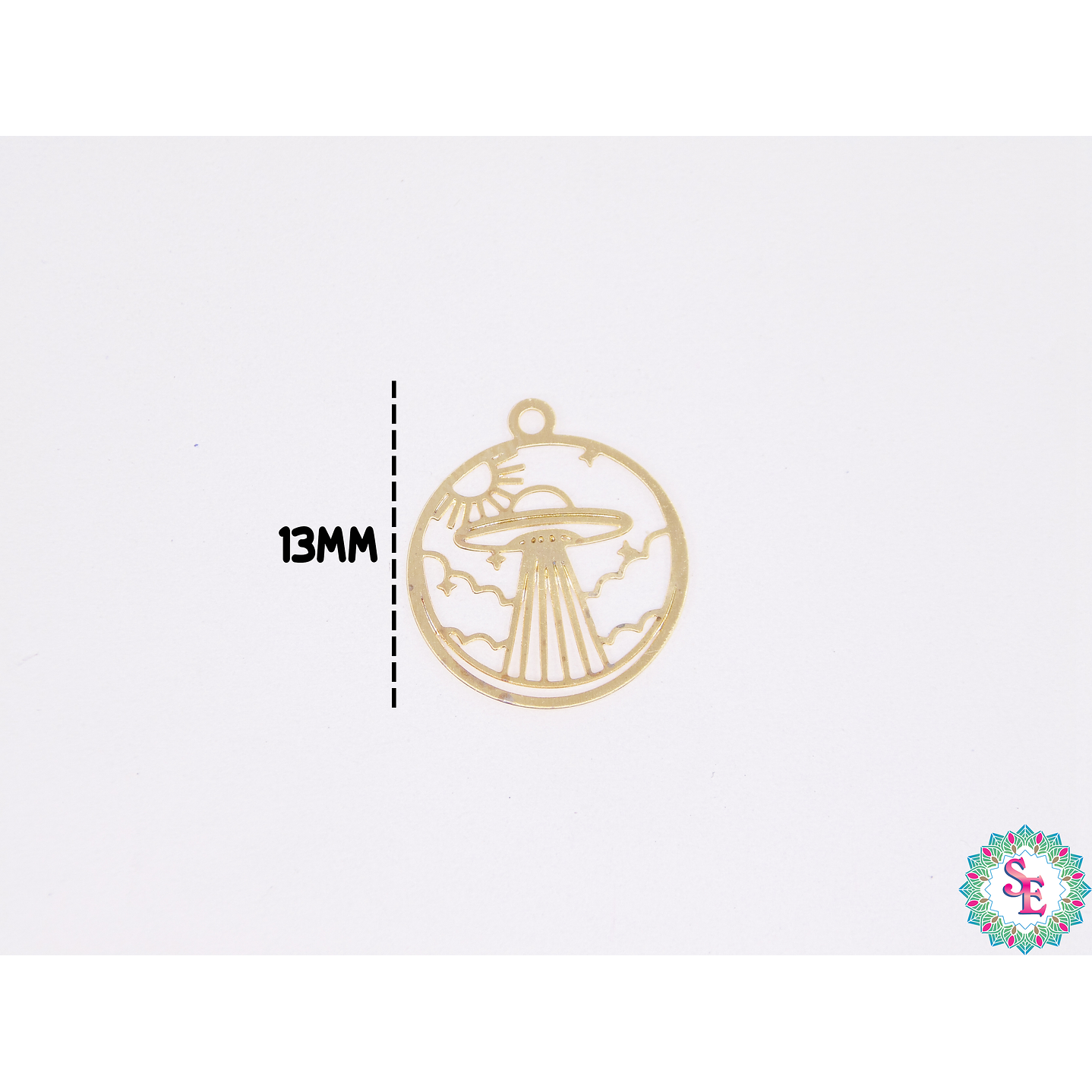 ORO GOLFI METALICO DIJE OVNI 13MM 2