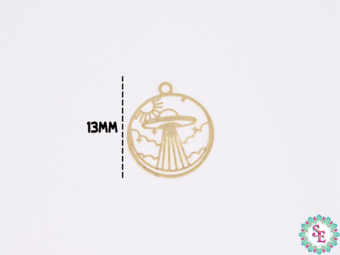 ORO GOLFI METALICO DIJE OVNI 13MM