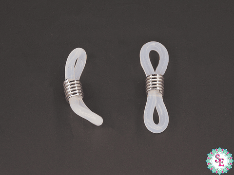 TERMINAL PARA GAFA TRANSPARENTE RESORTE PLATEADO 