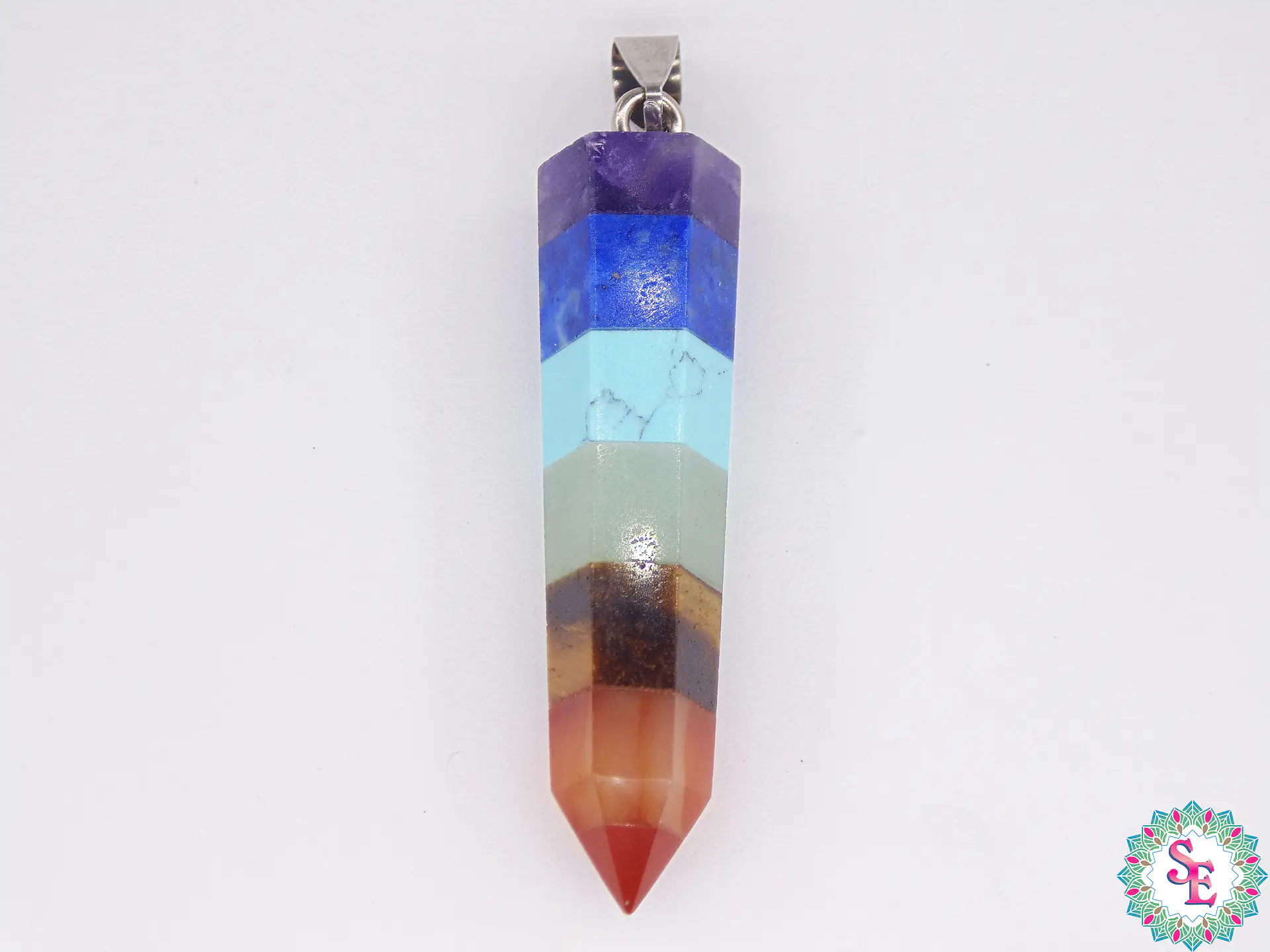 PIEDRA NATURAL PENDULO 12*50MM 7 CHAKRAS 1