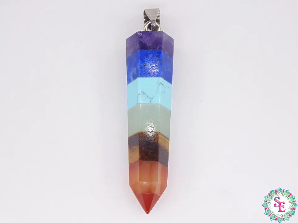 PIEDRA NATURAL PENDULO 12*50MM 7 CHAKRAS 1