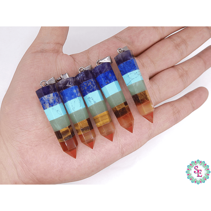 PIEDRA NATURAL PENDULO 12*50MM 7 CHAKRAS 2