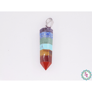 PIEDRA NATURAL PENDULO 12*32MM 7 CHAKRAS