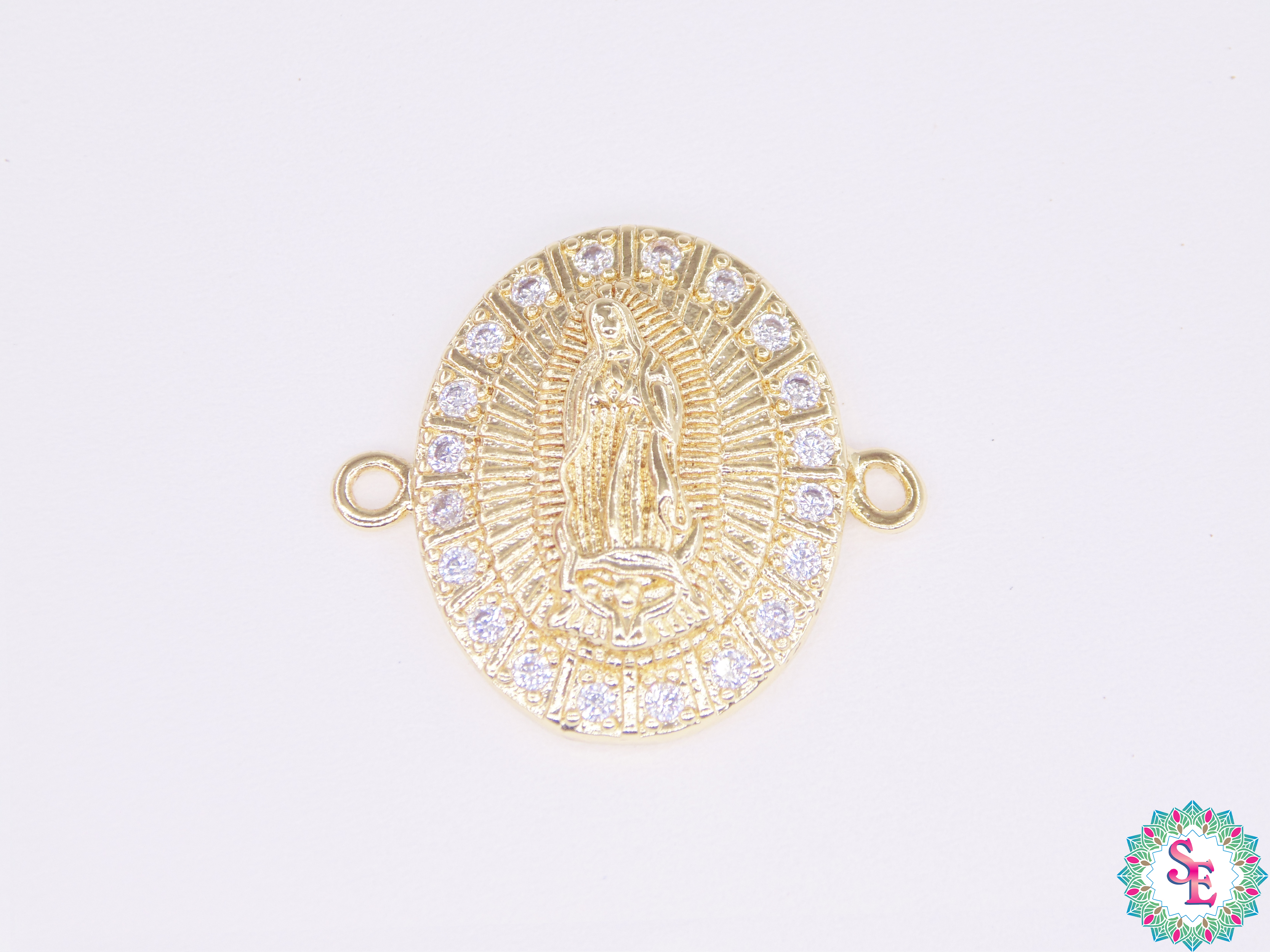 RODIO DORADO VIRGEN GUADALUPE 19*22M CIRCON BLANCO