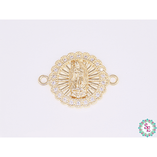 RODIO DORADO VIRGEN GUADALUPE 17M CIRCON BLANCO
