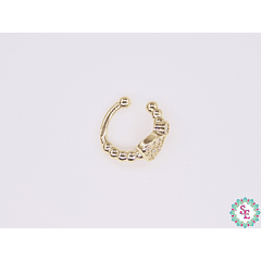 RODIO DORADO EARCUFF 13MM CORAZON CIRCON BLANCO