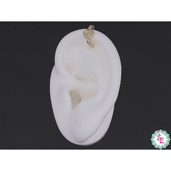 RODIO DORADO EARCUFF 13MM CORAZON CIRCON BLANCO