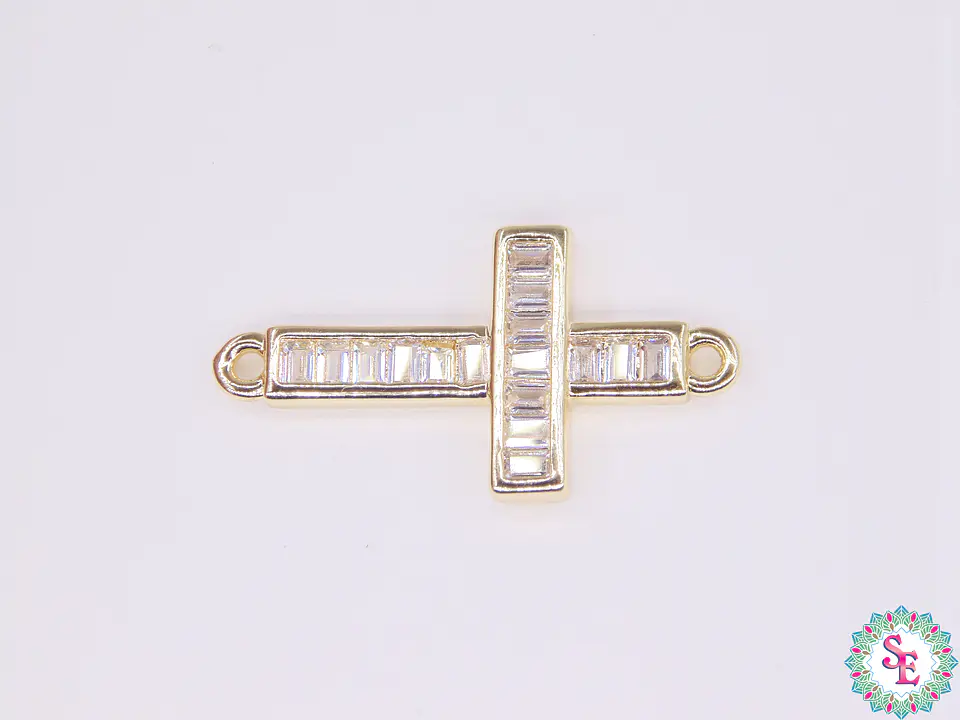 RODIO DORADO CRUZ 25MM CIRCON BLANCO CUADRADO 1