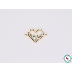 RODIO DORADO CORAZON 15MM CIRCON MIX