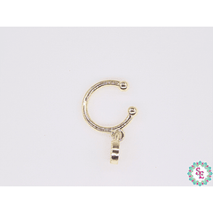 RODIO DORADO EARCUFF 12MM DIJE CIRCULO CIRCON BLANCO