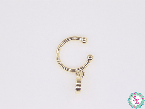 RODIO DORADO EARCUFF 12MM DIJE CIRCULO CIRCON BLANCO
