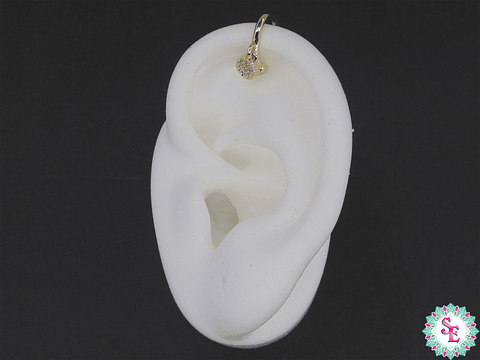 RODIO DORADO EARCUFF 12MM DIJE CIRCULO CIRCON BLANCO