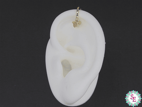 RODIO DORADO EARCUFF 12MM DIJE MANO HAMSA CIRCON BLANCO