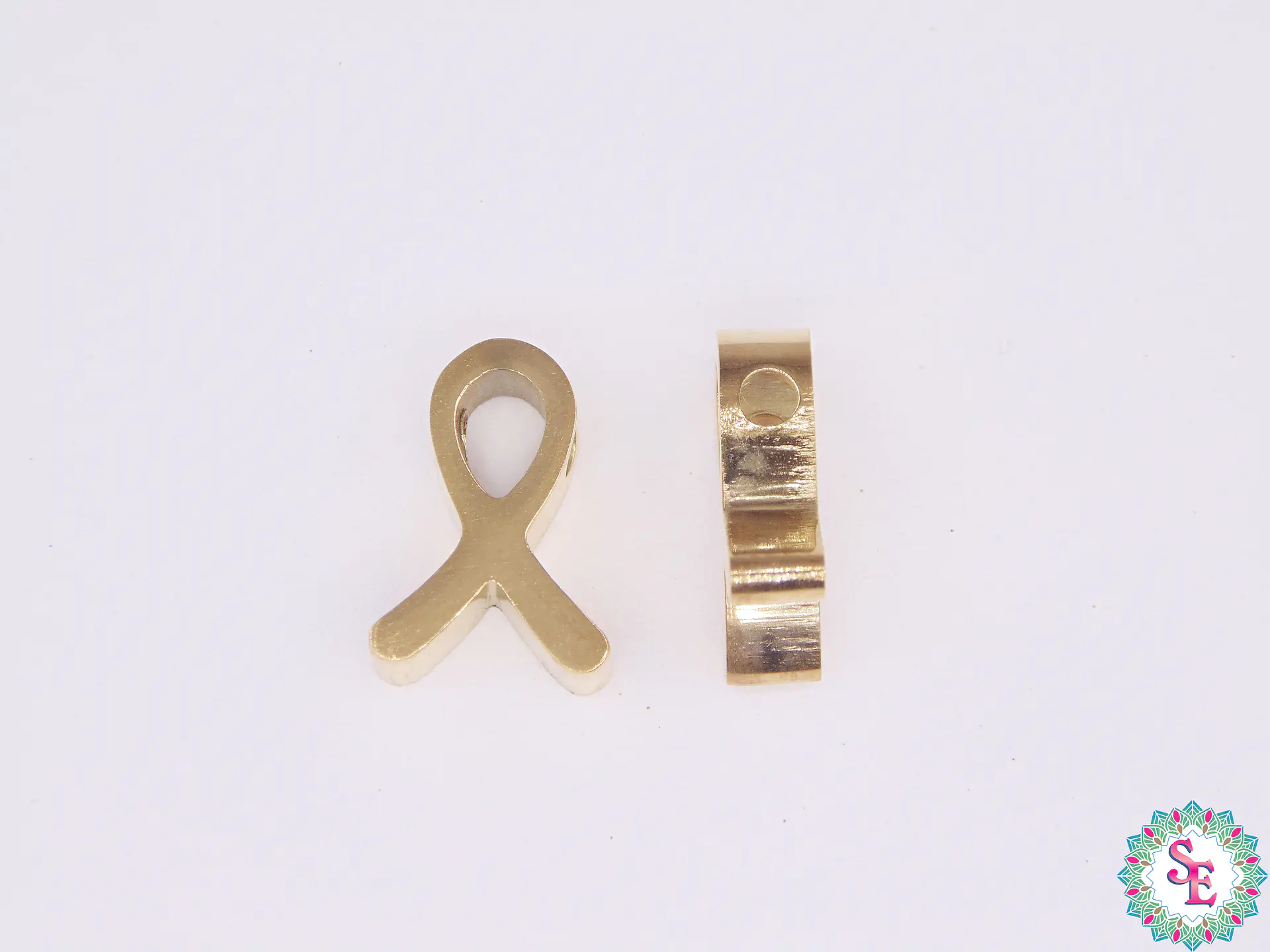 ACERO DORADO SIMBOLO LAZO TERMINAL 12*8MM  1