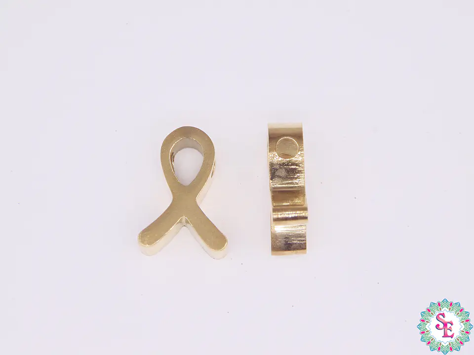 ACERO DORADO SIMBOLO LAZO TERMINAL 12*8MM  1