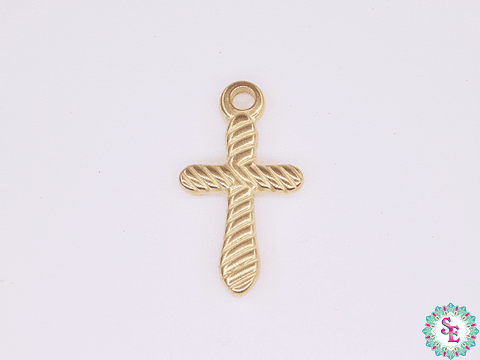 ACERO DORADO CRUZ MACIZA ACANALADA 20*11MM 