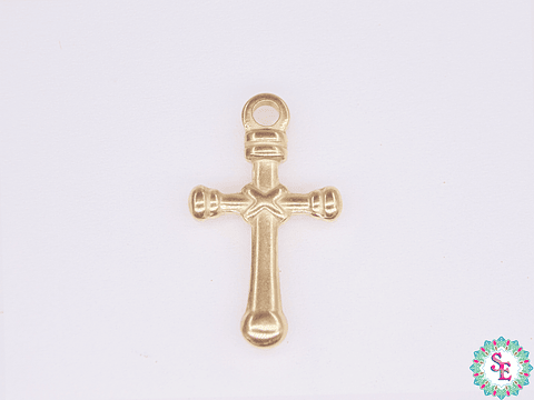 ACERO DORADO CRUZ MACIZA REDONDA 22*13MM 