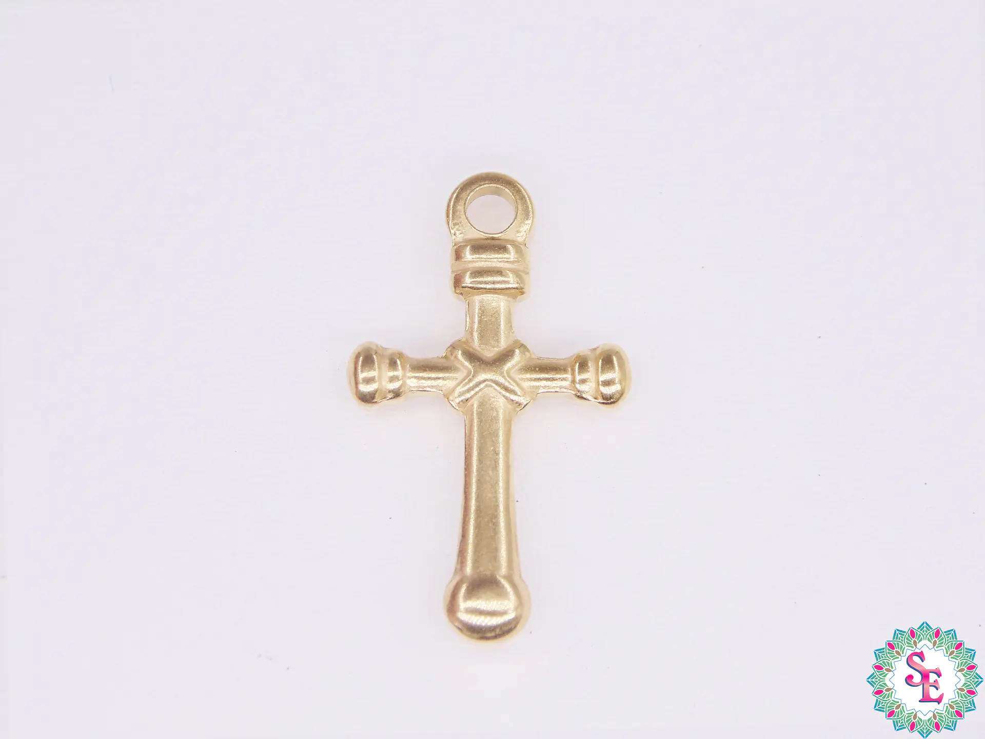 ACERO DORADO CRUZ MACIZA REDONDA 22*13MM  1