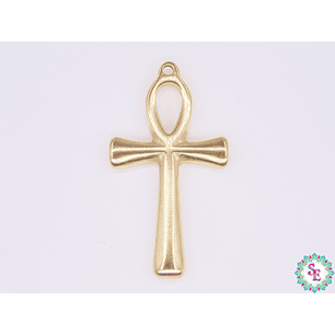 ACERO DORADO CRUZ MACIZA EGIPCIA  30*16MM 