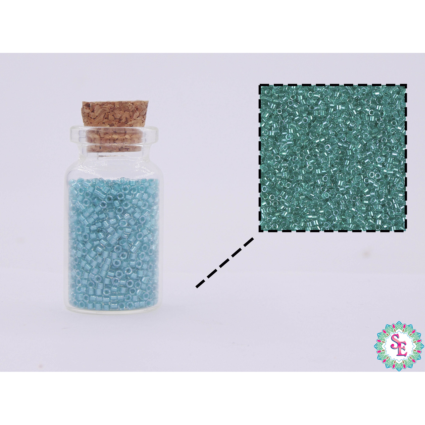 MIYUKI DELICA 11/0 SPARKLING AQUA GREEN LINED DB0904 X 10 GRAMS 2