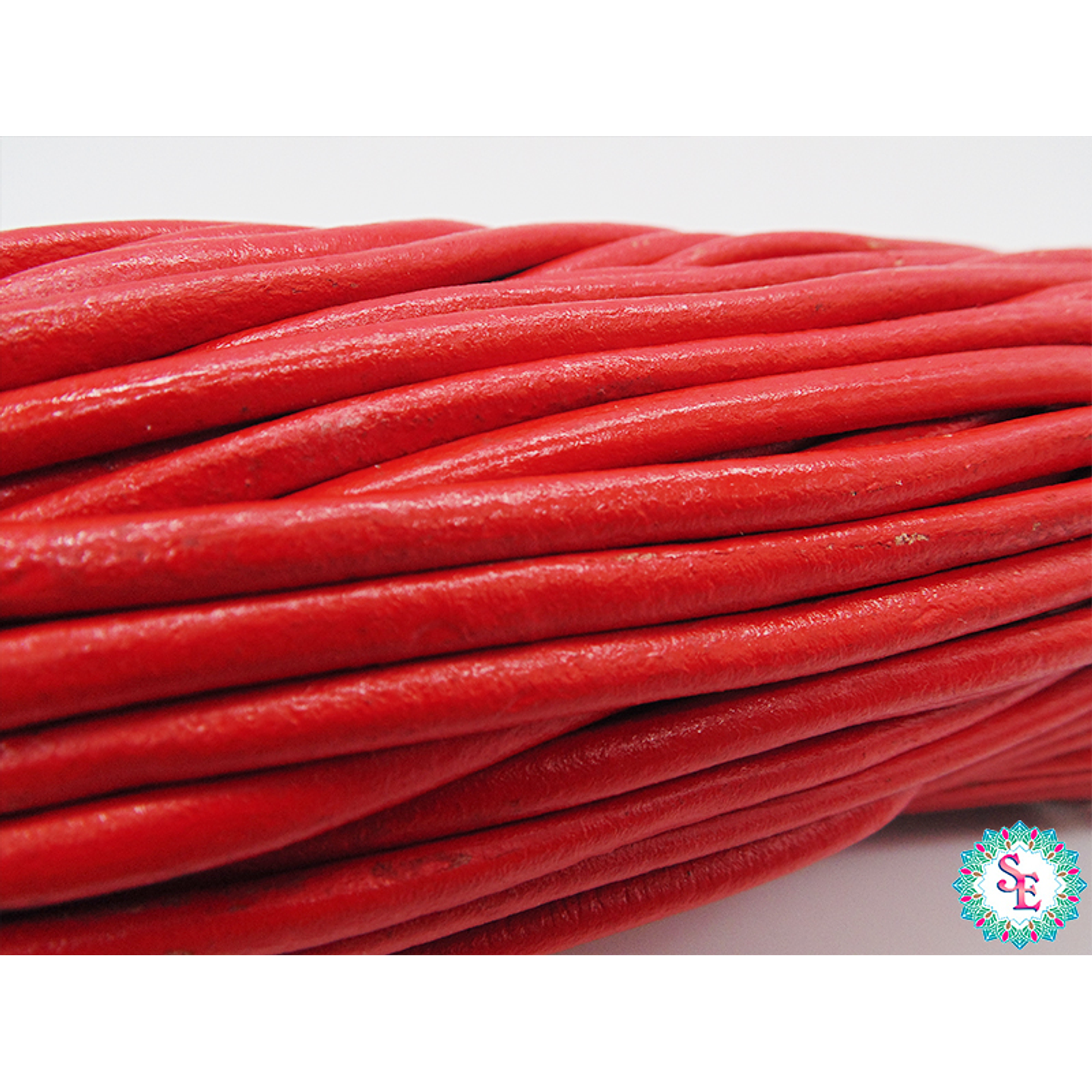 CUERO DE VACA REDONDO ROJO 5MM  2