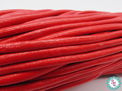 CUERO DE VACA REDONDO ROJO 5MM 