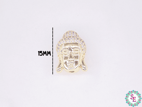 RODIO DORADO BUDA 15*11MM CIRCON BLANCO