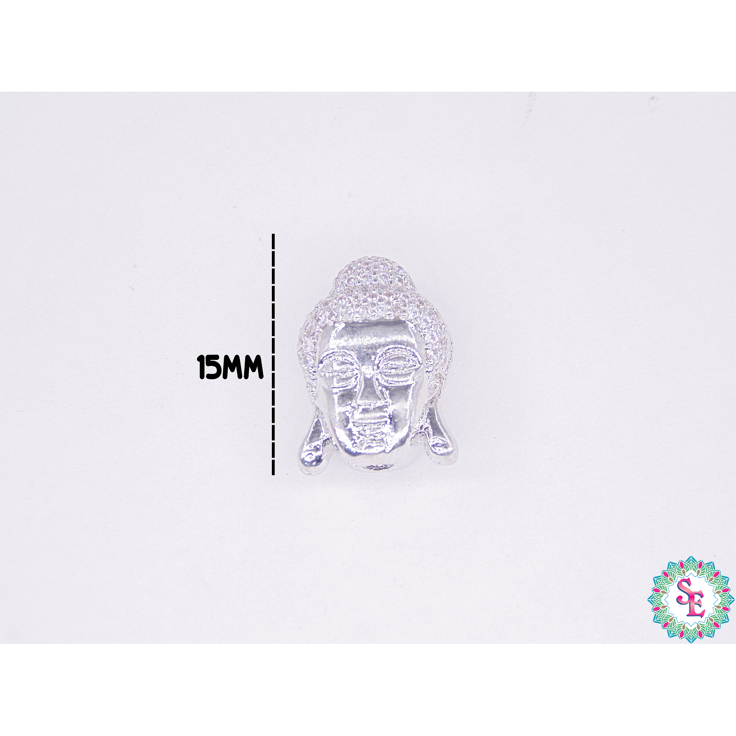 RODIO PLATEADO BUDA 15*11MM CIRCON BLANCO 2