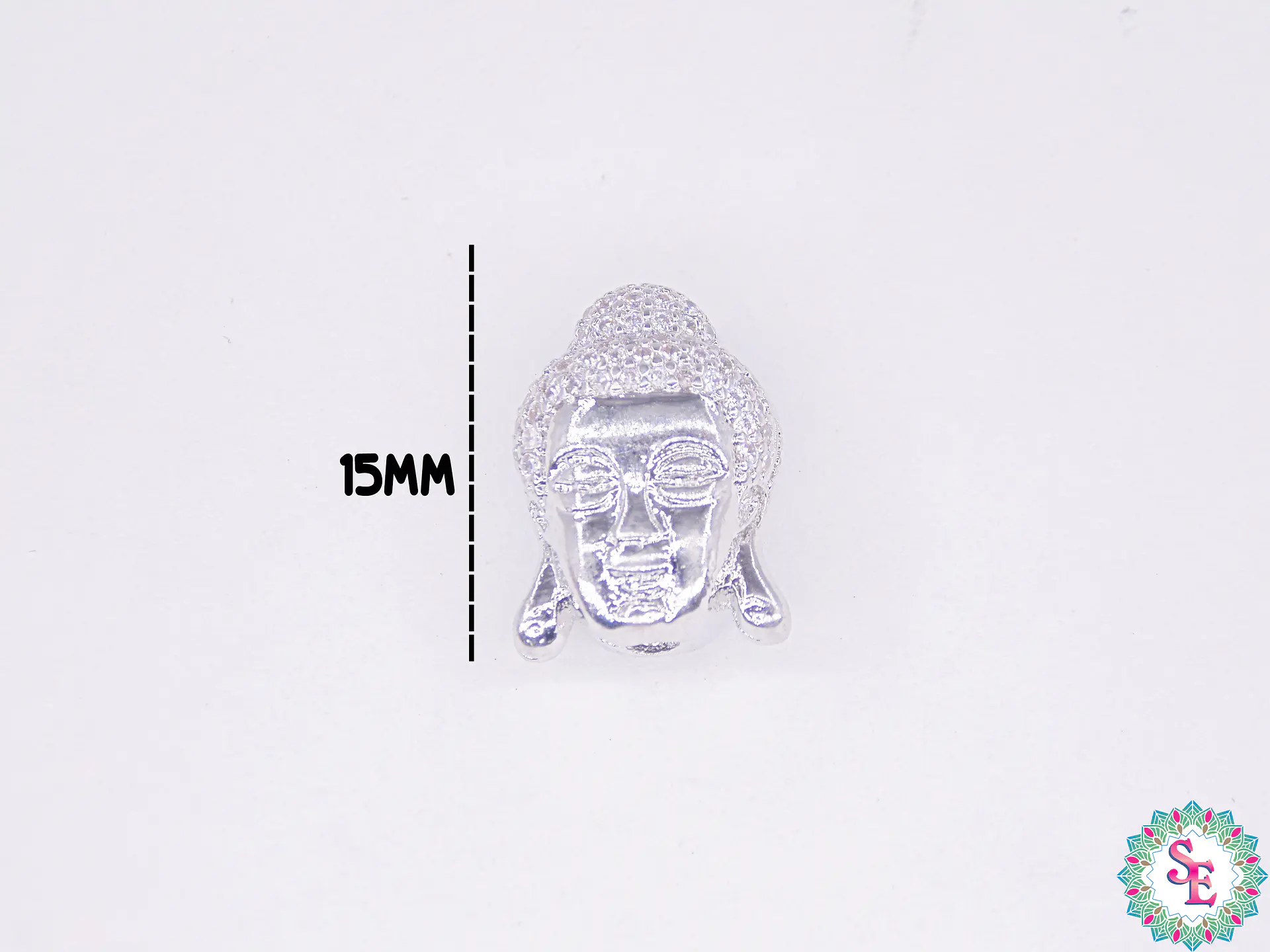 RODIO PLATEADO BUDA 15*11MM CIRCON BLANCO 2