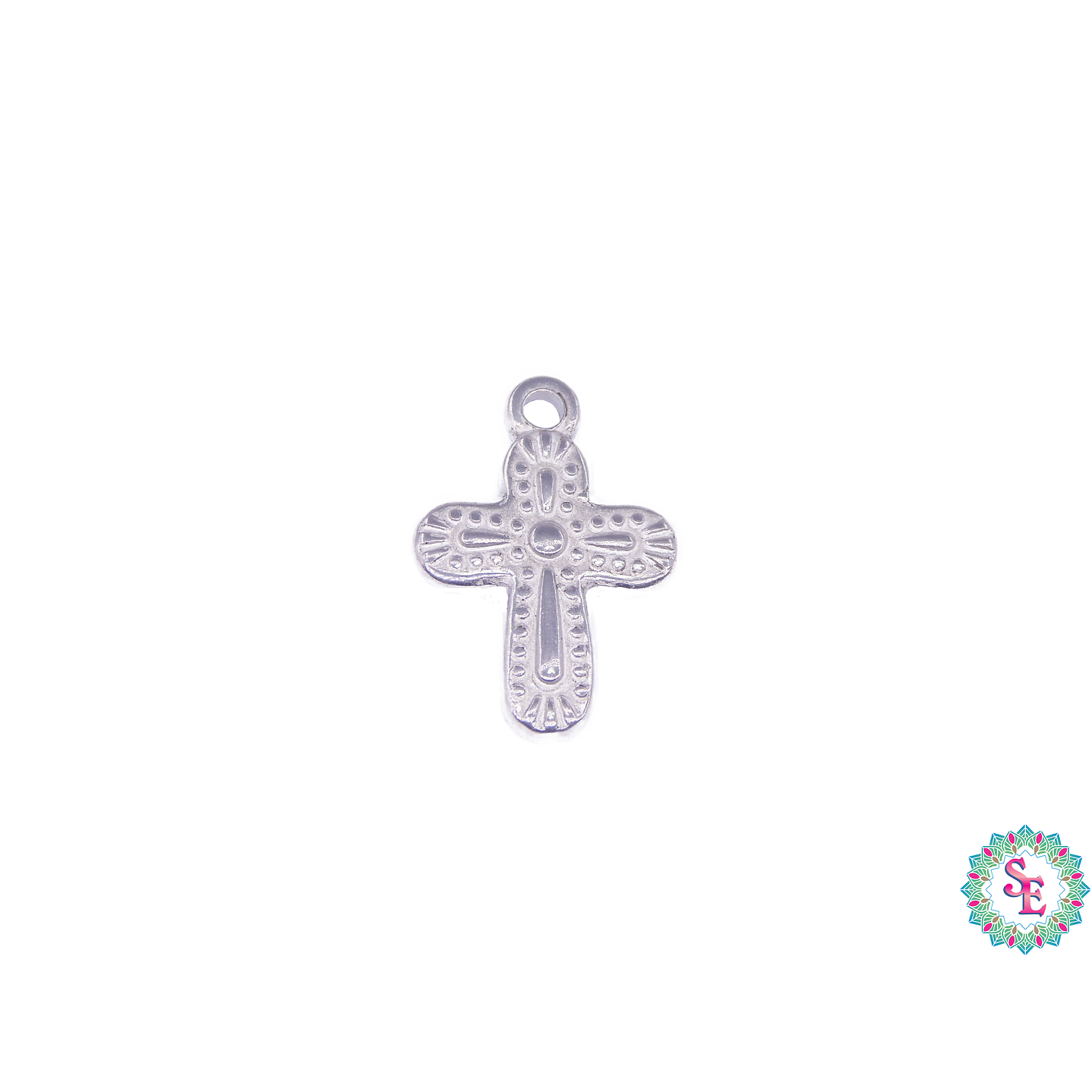 ACERO PLATEADO CRUZ MACIZA 19*13MM BORDE REDONDO  1