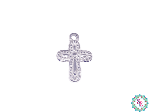 ACERO PLATEADO CRUZ MACIZA 19*13MM BORDE REDONDO 