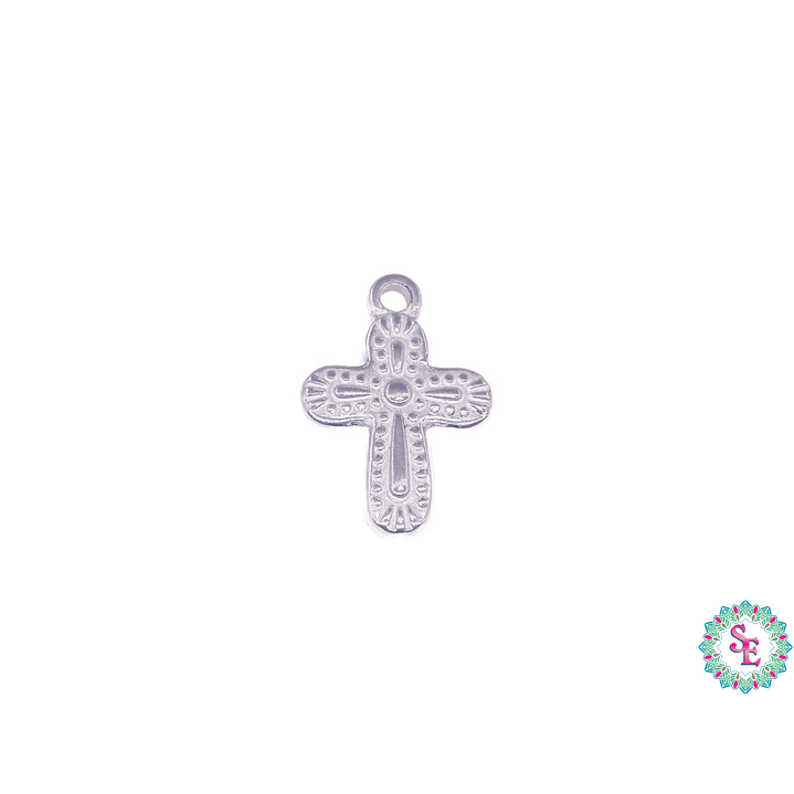 ACERO PLATEADO CRUZ MACIZA 19*13MM BORDE REDONDO  1