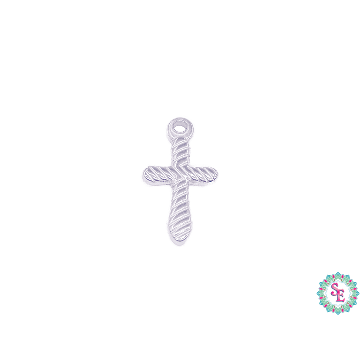 ACERO PLATEADO CRUZ MACIZA ACANALADA 20*11MM 1