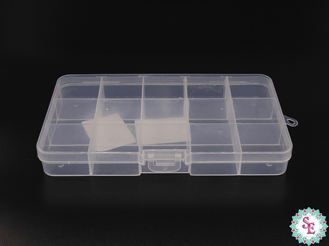 CAJA PLASTICA TRANSPARENTE 17*9MM 15 COMPARTIMIENTOS 
