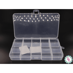 CAJA PLASTICA TRANSPARENTE 17*9MM 15 COMPARTIMIENTOS 