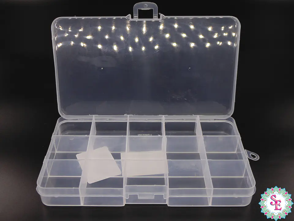 CAJA PLASTICA TRANSPARENTE 17*9MM 15 COMPARTIMIENTOS  2