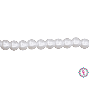 PERLA DE VIDRIO REDONDA # 6MM BLANCA