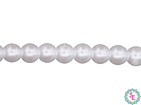 PERLA DE VIDRIO # 8MM BLANCA