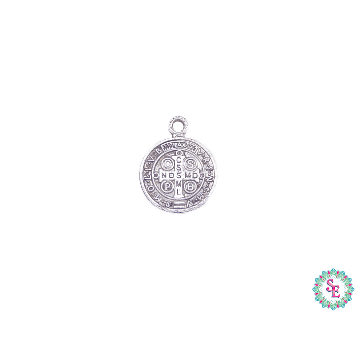 SAMAK PLATEADA DIJE 38 MEDALLA SAN BENITO 12MM  2