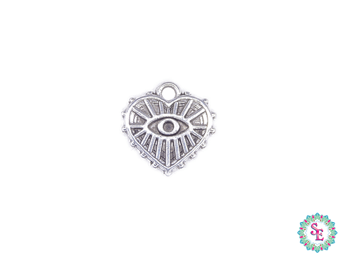 SAMAK PLATEADA DIJE 146 CORAZON OJO 16MM