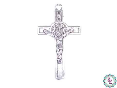 SAMAK PLATEADA DIJE 117 CRUZ SAN BENITO 41*21MM