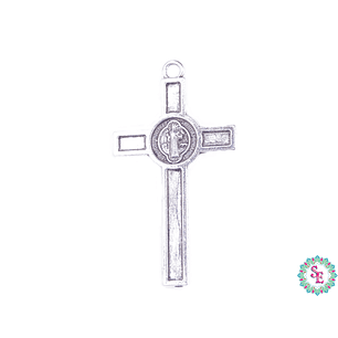 SAMAK PLATEADA DIJE 117 CRUZ SAN BENITO 41*21MM